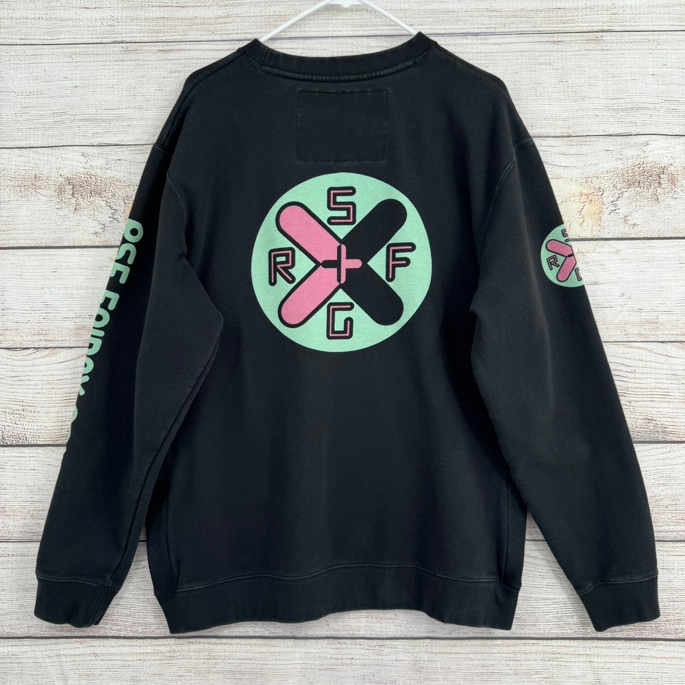 Poler‎ Sweatshirt Mens XL Black RSF Friday Golf Graphic Crewneck Pullover 20639